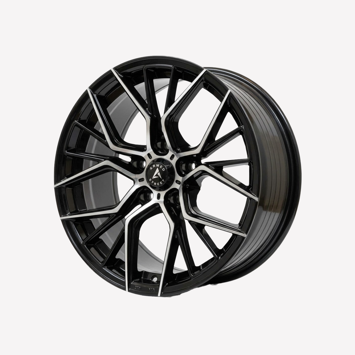 Armed Street Tactical Wheel - 17x7.5 5x112 / 5x114.3 Gloss Black Machined + Black Clear Coat