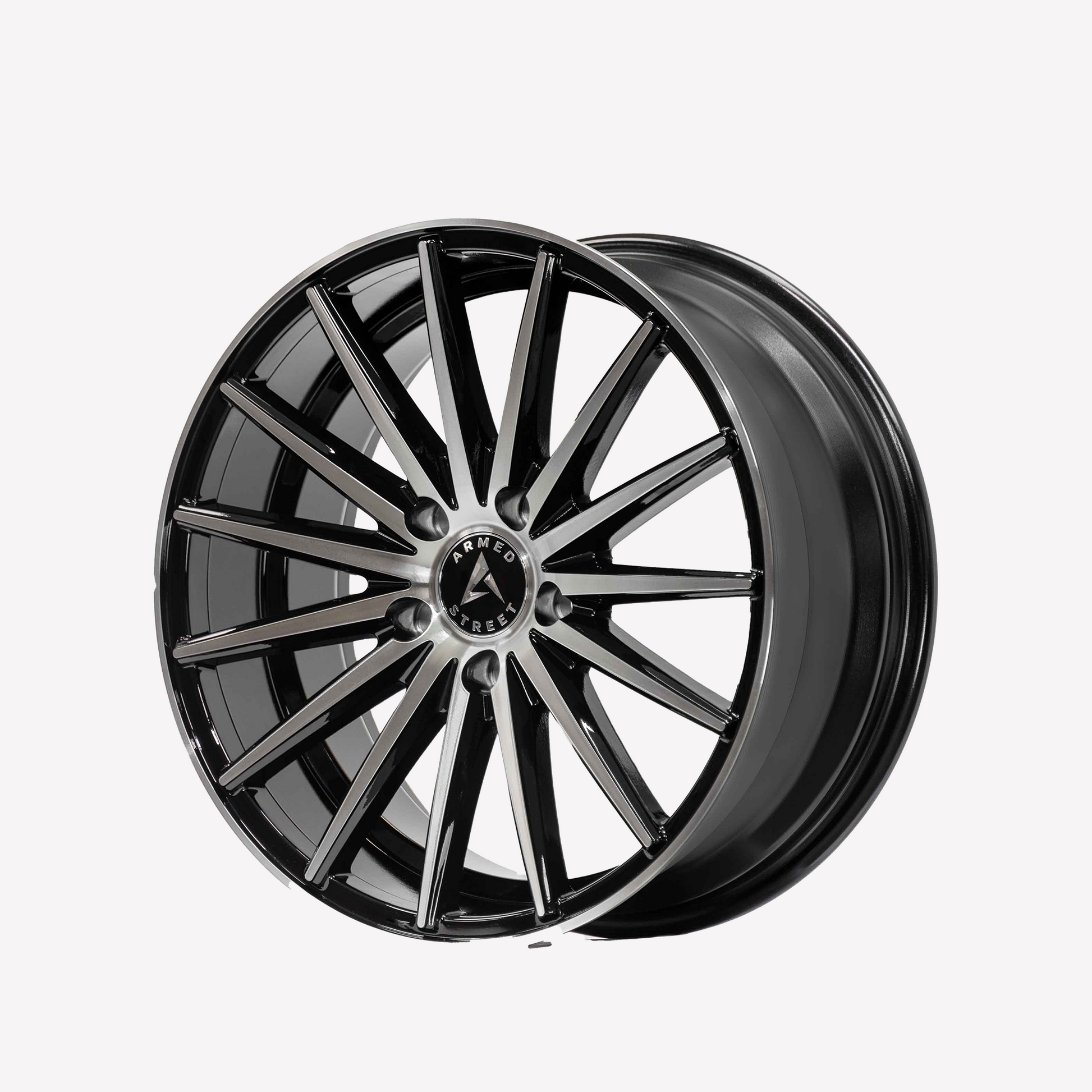 Armed Street Rival Wheel - 17x7.5 5x112 / 5x114.3 Gloss Black Machined