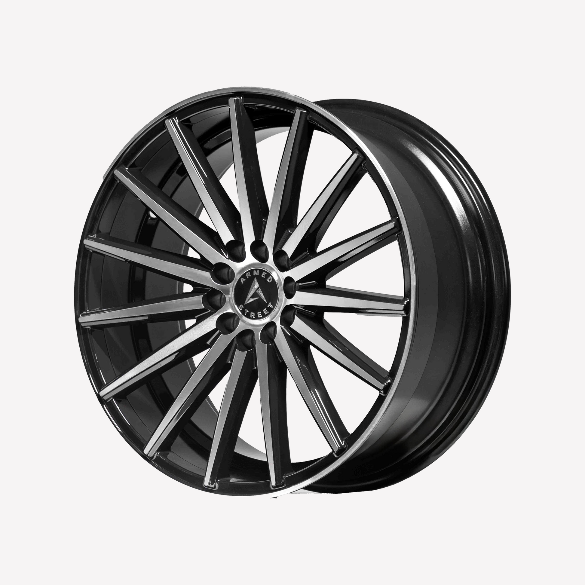 Armed Street Rival Wheel - 19x8.5 5x108 / 5x110 / 5x120 Gloss Black Machined
