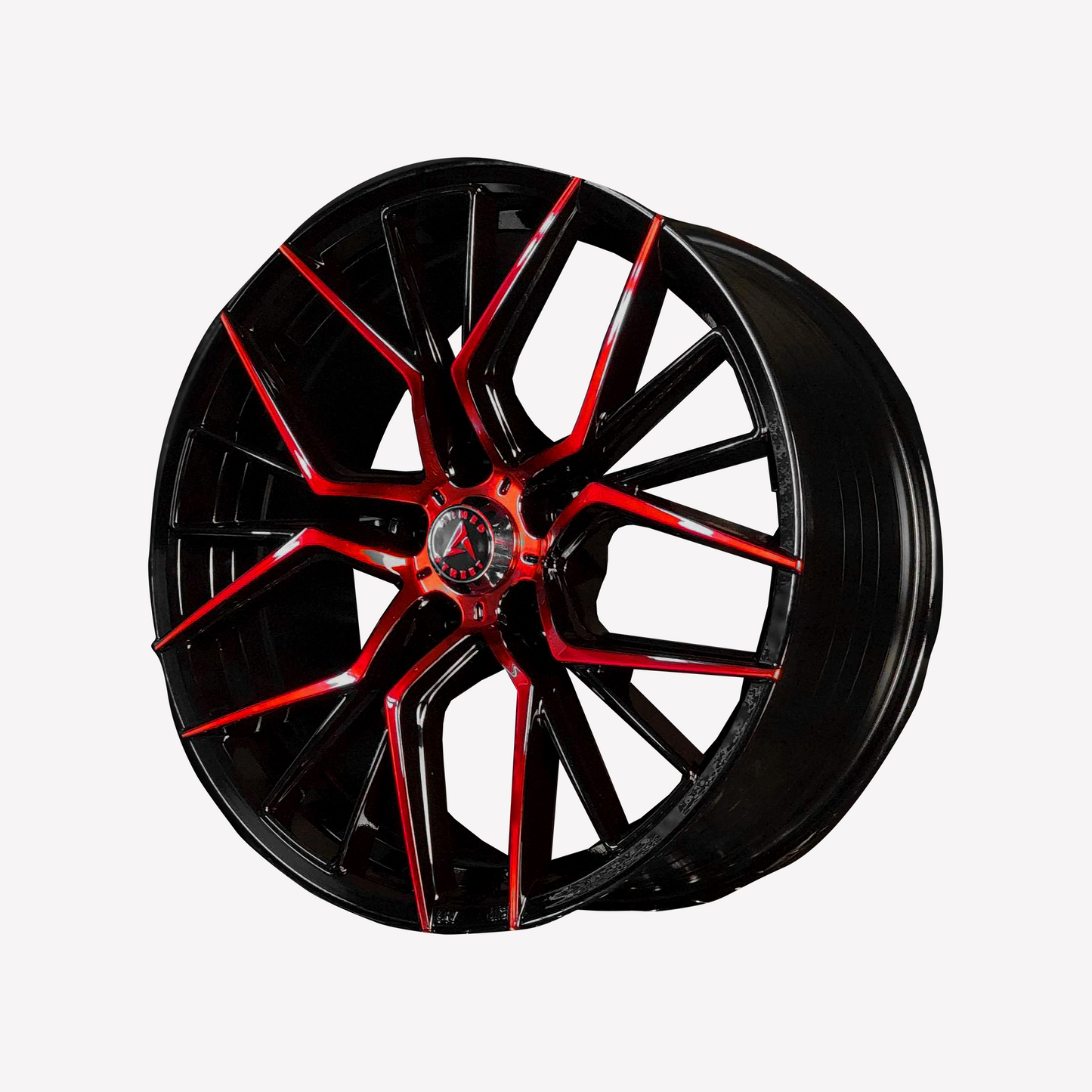 Armed Street Tactical Wheel - 18x8 5x108 Gloss Black Machined + Red Clear Coat