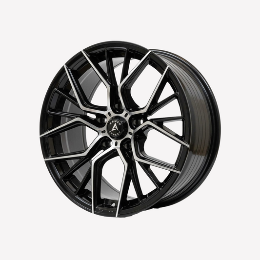 Armed Street Tactical Wheel - 17x7.5 5x112 / 5x114.3 Gloss Black Machined + Black Clear Coat